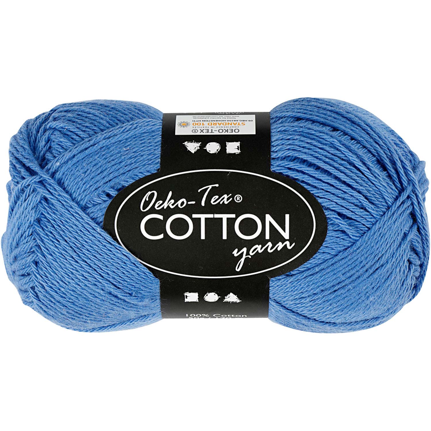 Fil de coton, bleu, 50gr, 170m