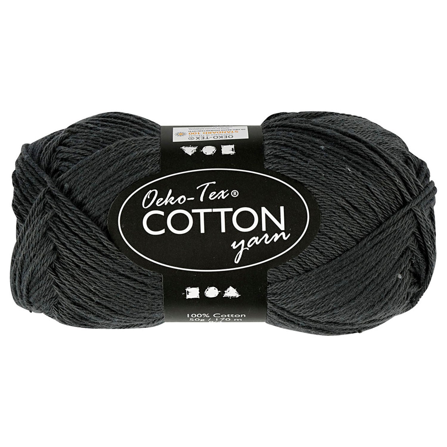 Fil de coton, anthracite, 50gr, 170m