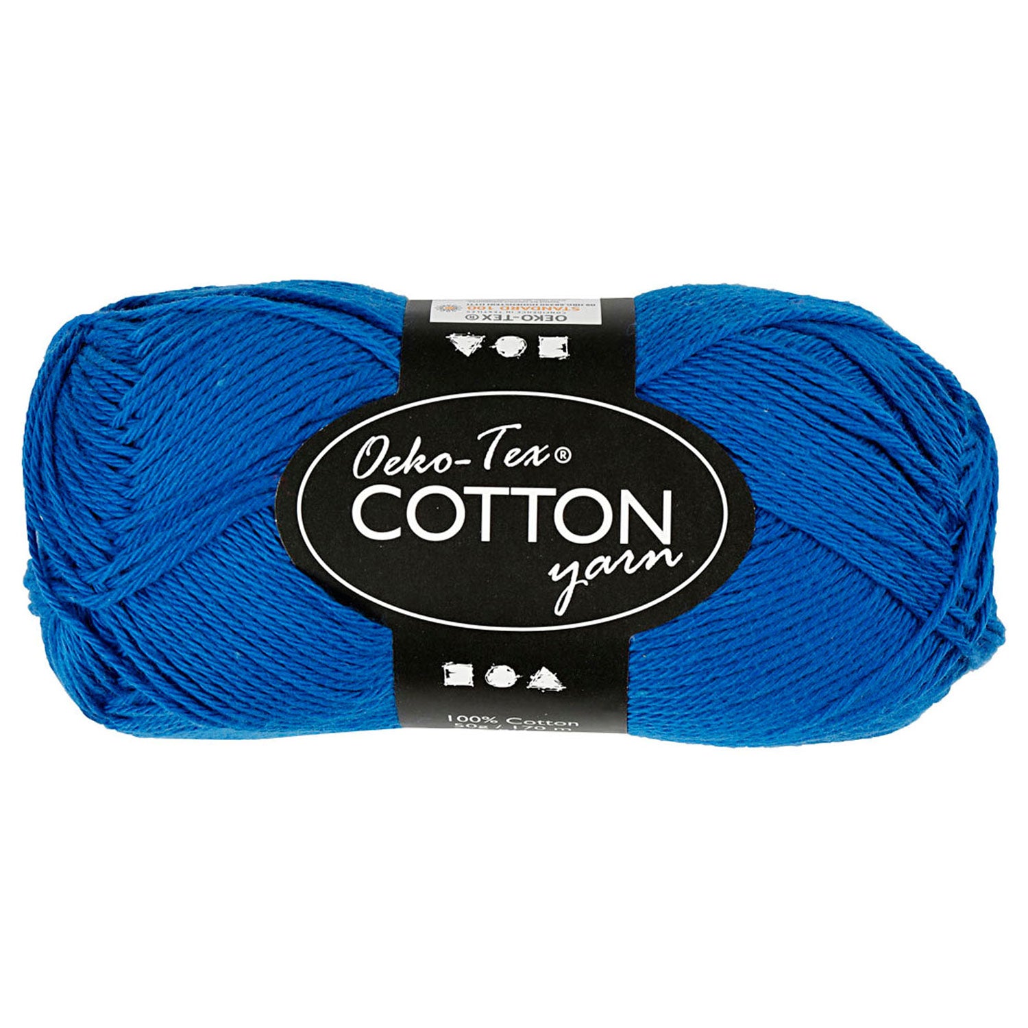 Fil de coton, bleu cobalt, 50gr, 170m