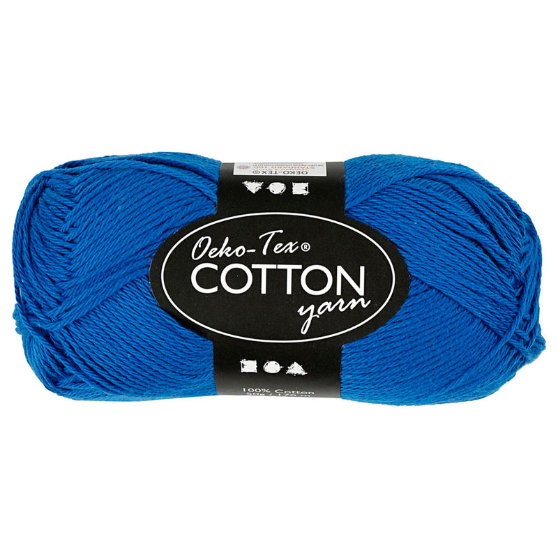 Fil de coton, bleu cobalt, 50gr, 170m