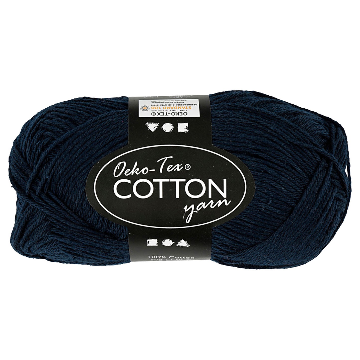 Fil de coton, bleu foncé, 50gr, 170m
