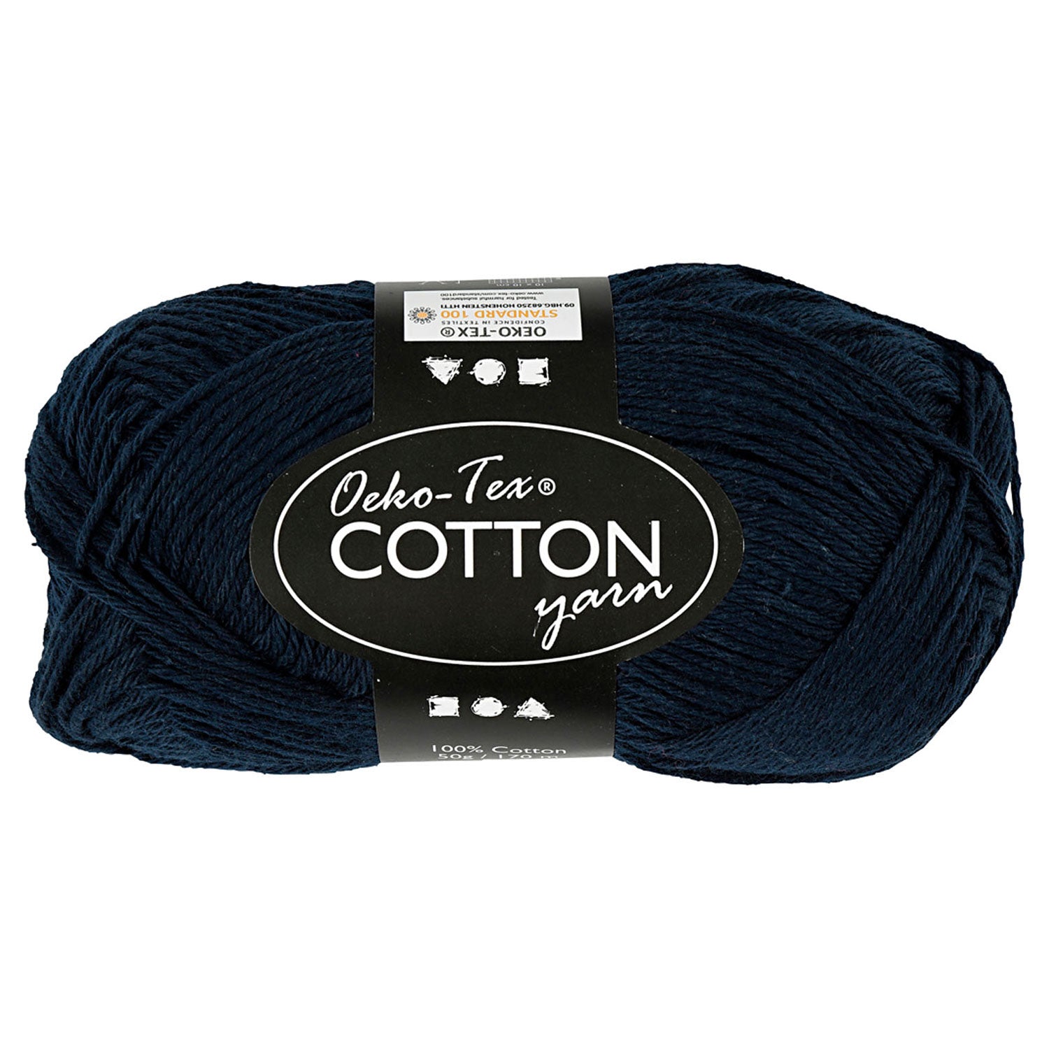 Fil de coton, bleu foncé, 50gr, 170m