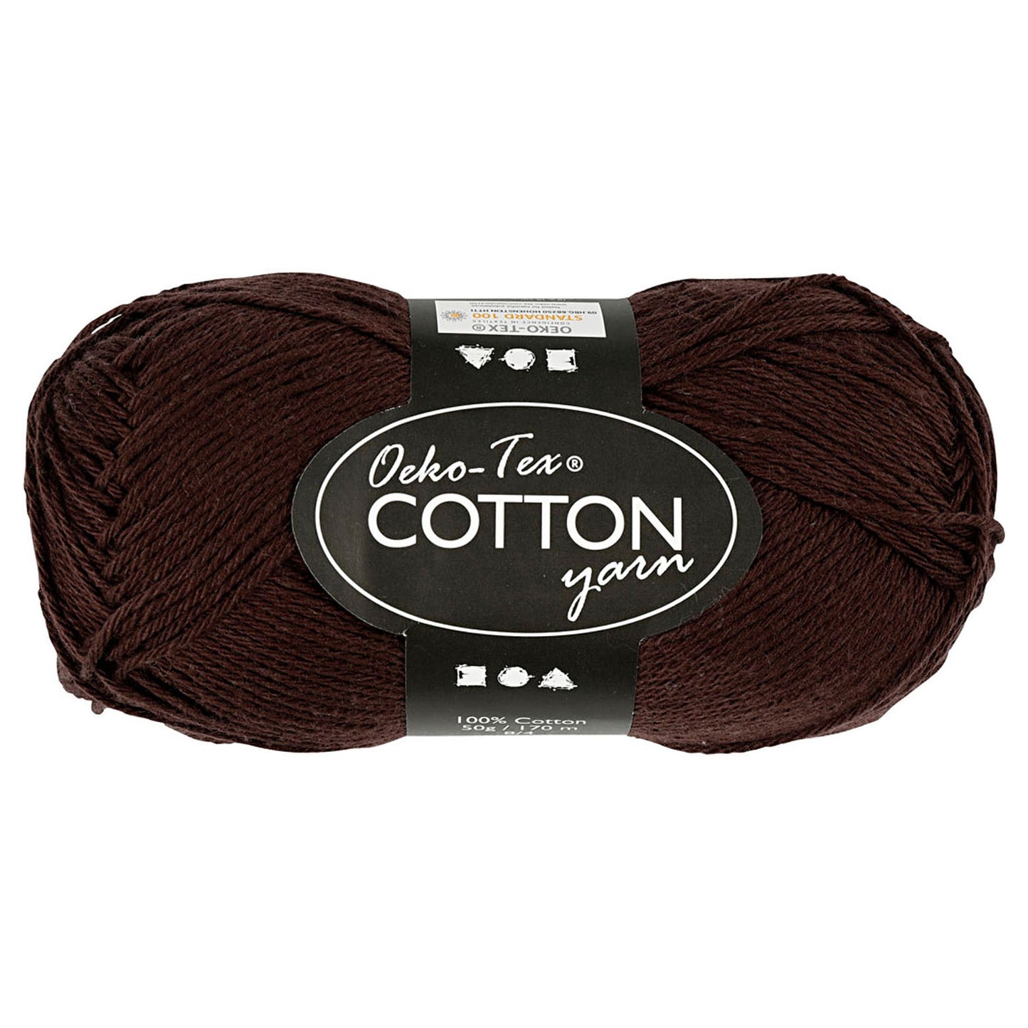 Fil de coton, brun foncé, 50gr, 170m