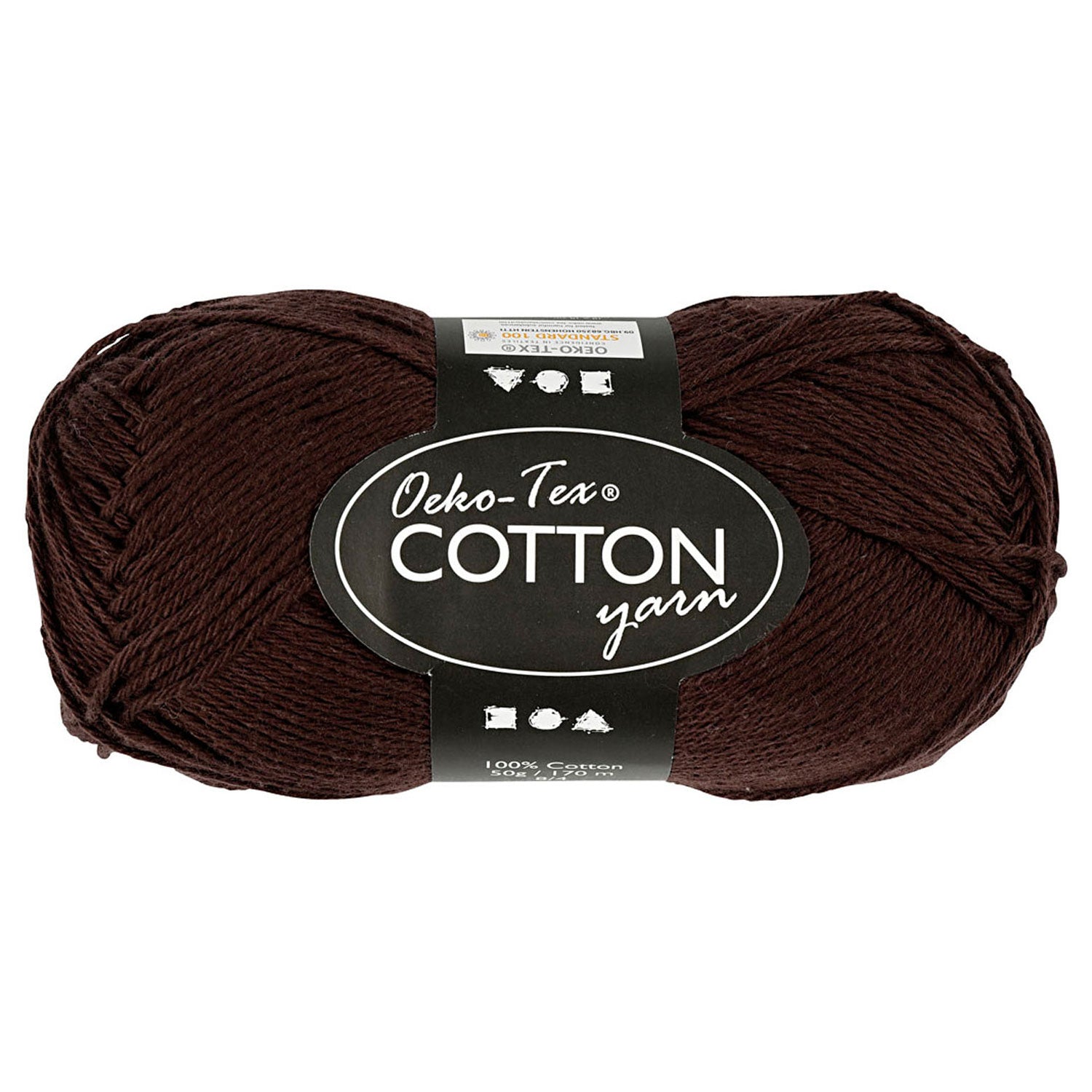 Fil de coton, brun foncé, 50gr, 170m