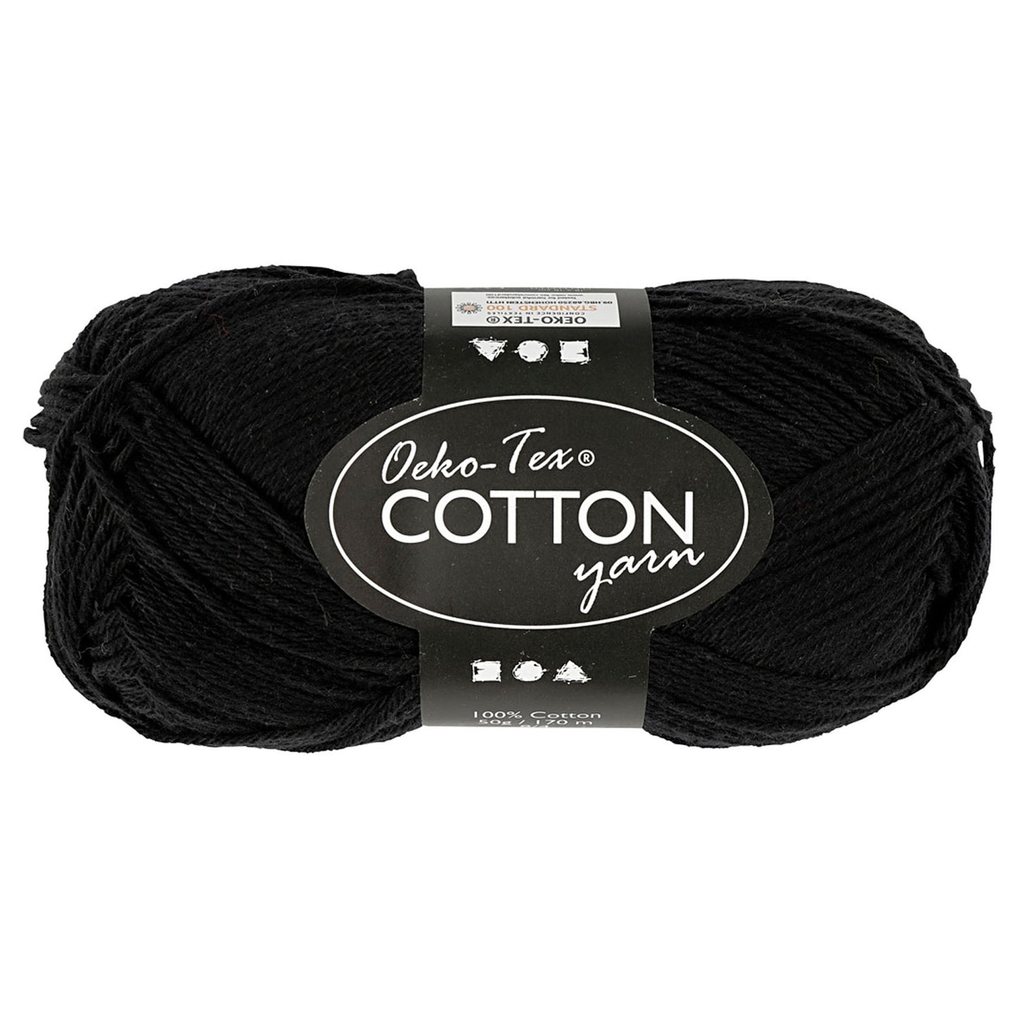 Fil de coton, noir, 50gr, 170m