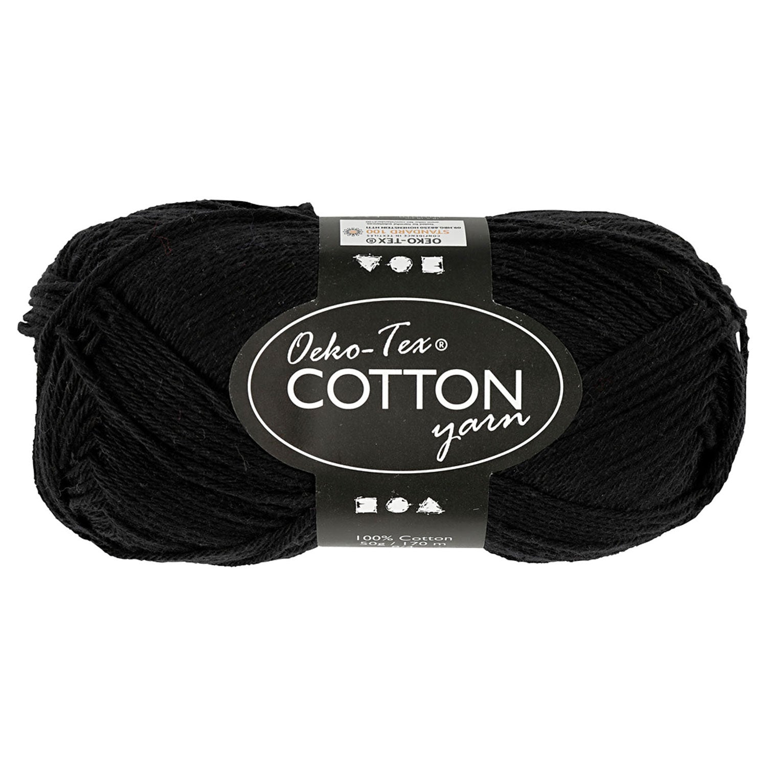 Fil de coton, noir, 50gr, 170m