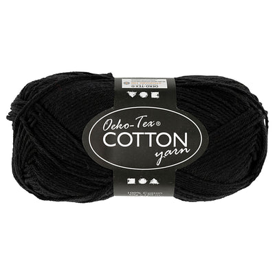 Fil de coton, noir, 50gr, 170m