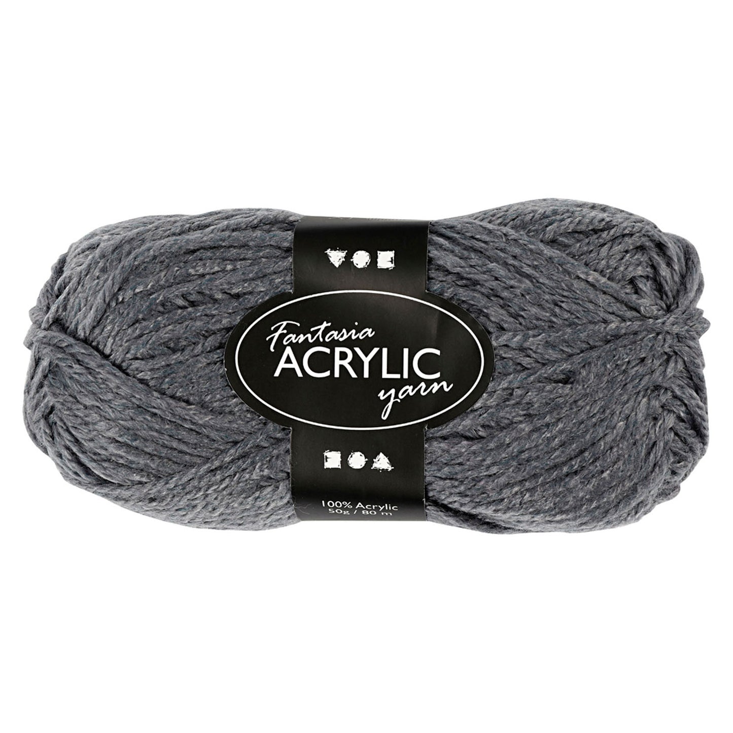 Fil acrylique, gris, 50gr, 80m