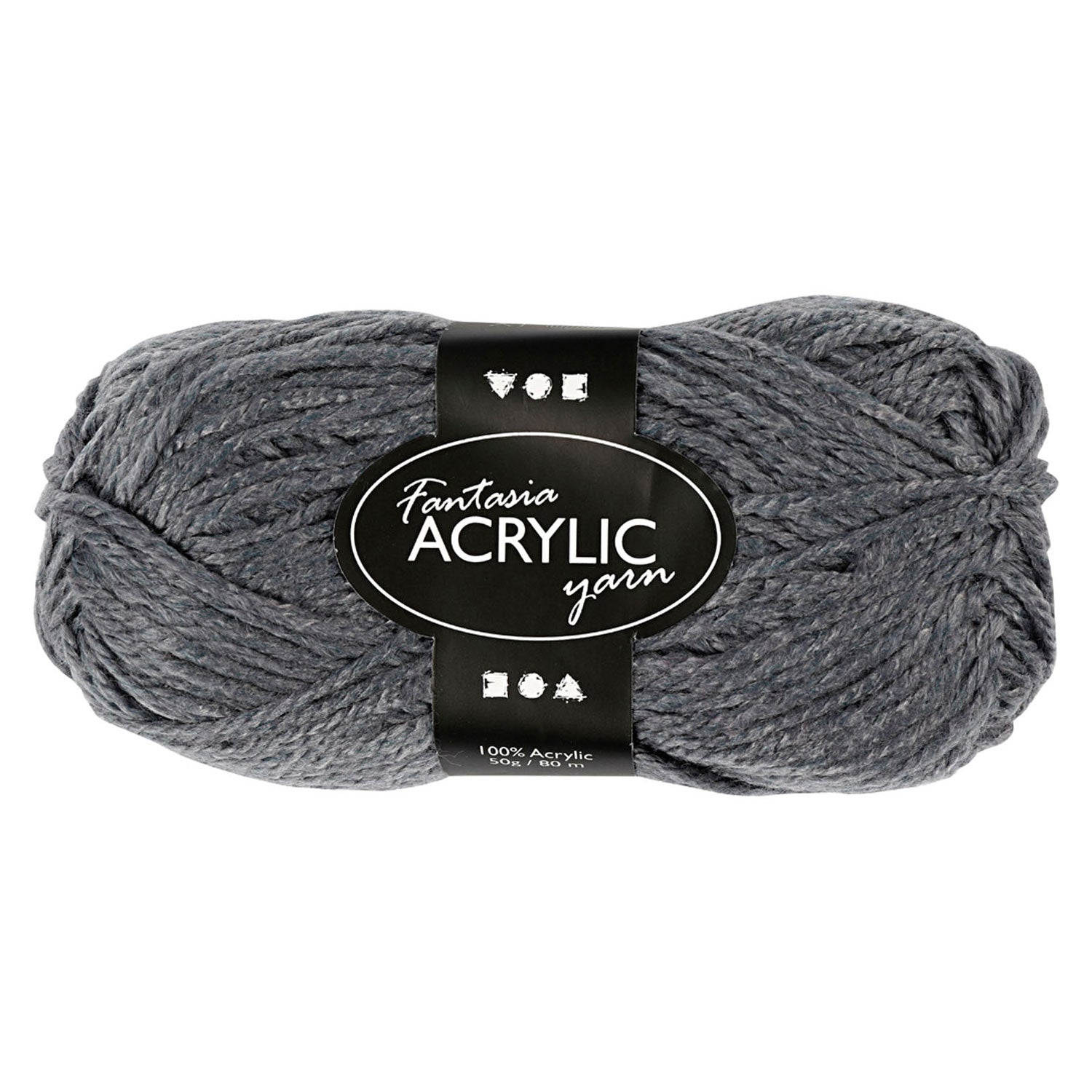 Fil acrylique, gris, 50gr, 80m