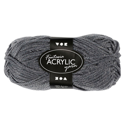 Fil acrylique, gris, 50gr, 80m