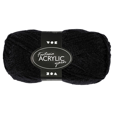 Fil acrylique, noir, 50gr, 80m
