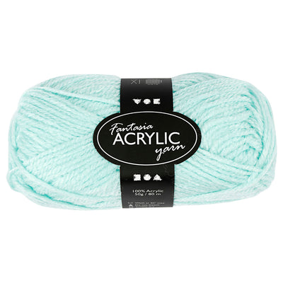 Fil acrylique, Vert menthe, 50gr, 80m