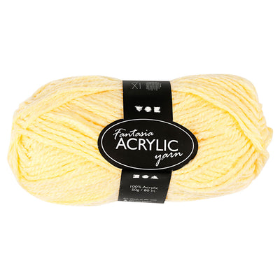 Fil acrylique, jaune clair, 50gr, 80m