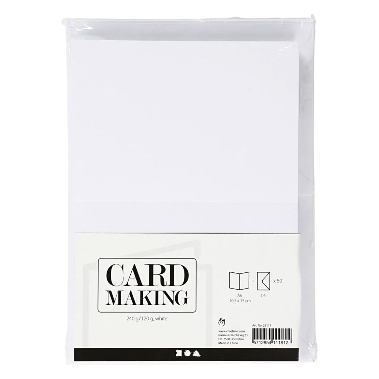 Cartes et enveloppes blanches, 50e.