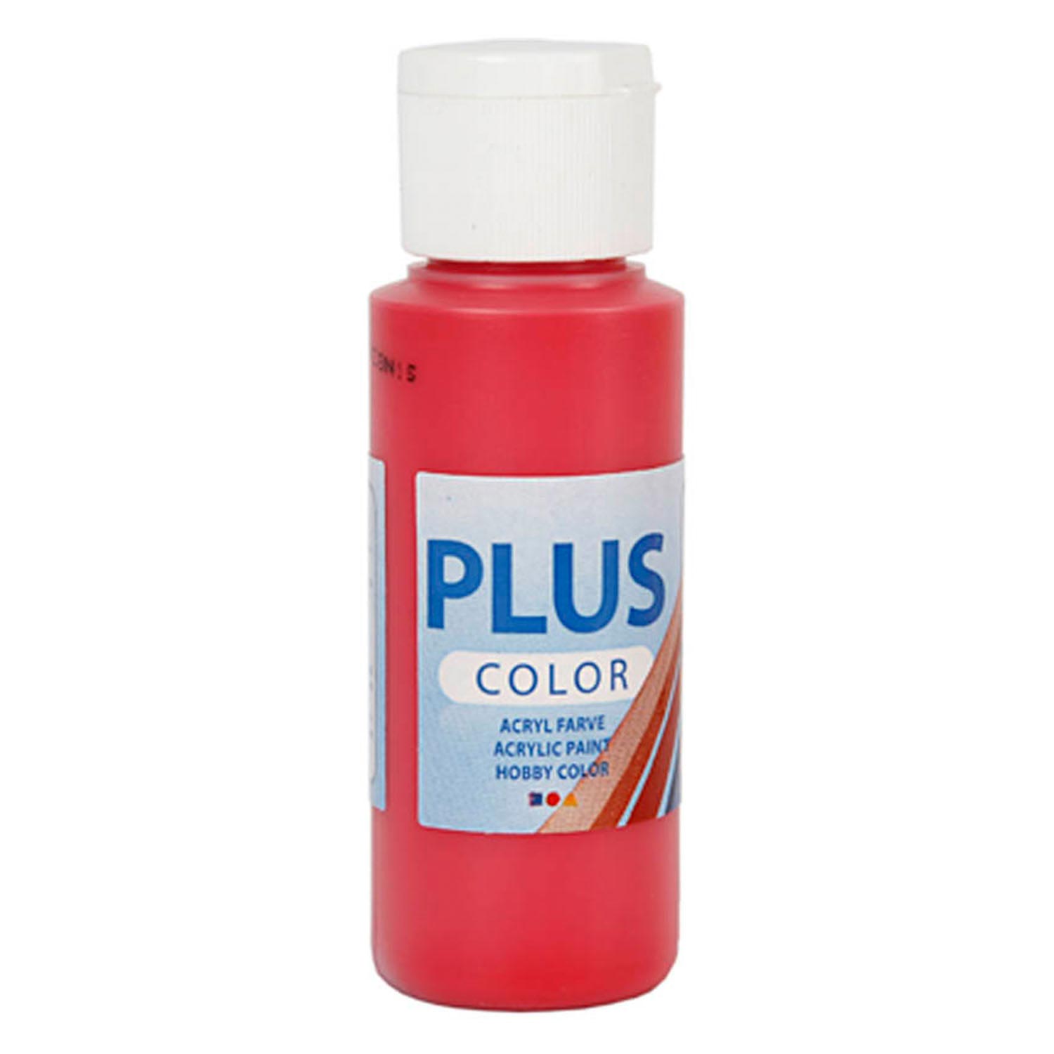 Plus de couleur de peinture acrylique rouge, 60 ml