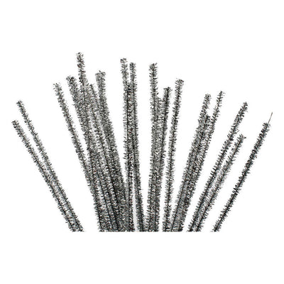 Chenille Argent 30cm, 50pcs.