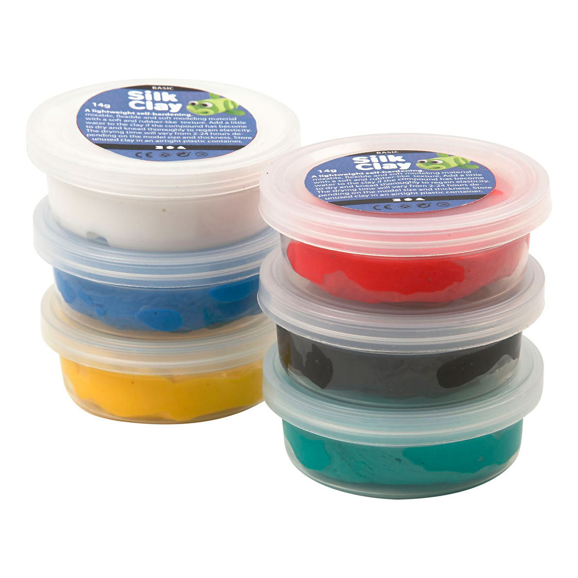 Couleurs standard en argile en soie, 6x14gr.