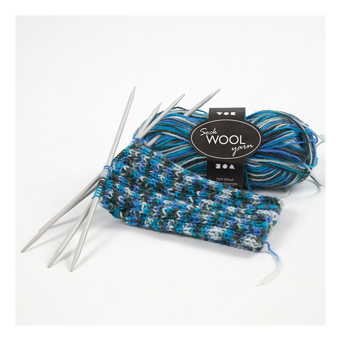 Creativ Company Fil à chaussettes Blaw Turquoise, 200m