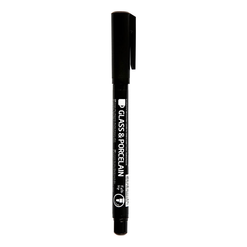 Creativ Company Contourstift pour le verre et la porcelaine noire, Dike de ligne de 1 à 3 mm