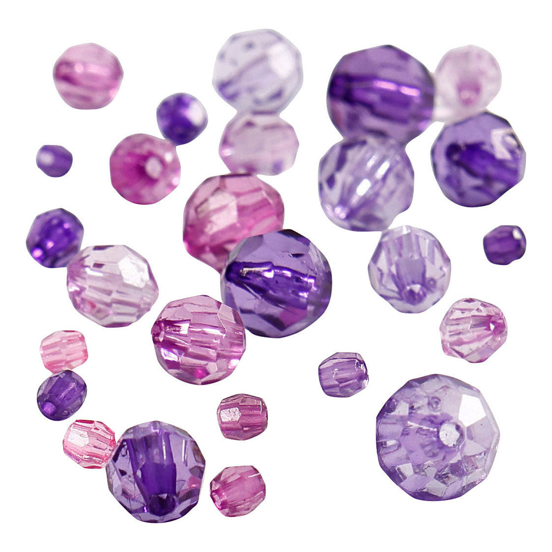 Creativ Company Facet Beads Mix Purple, 45 grammes