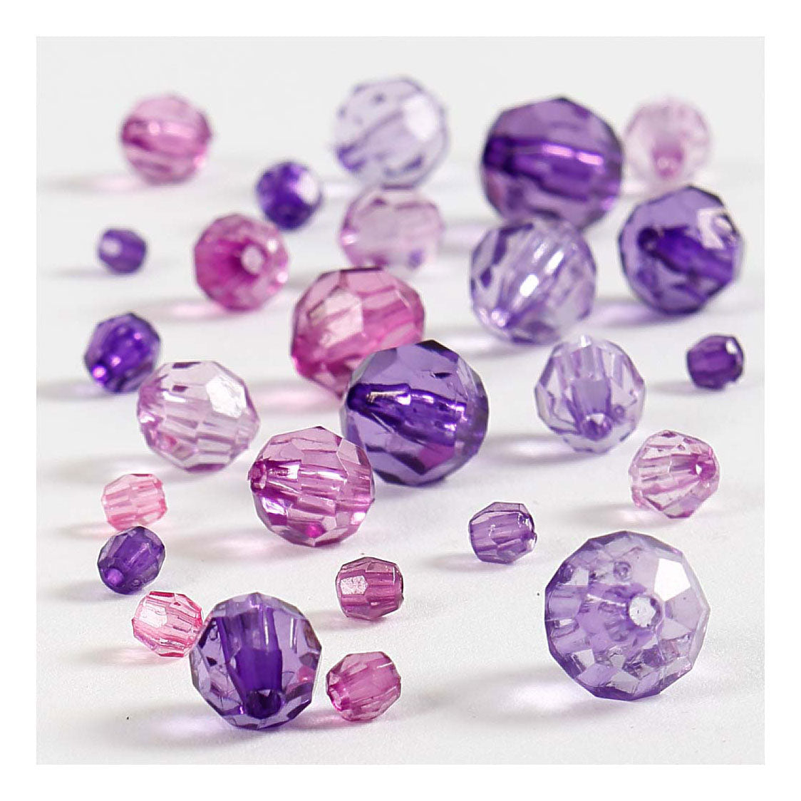 Creativ Company Facet Beads Mix Purple, 45 grammes