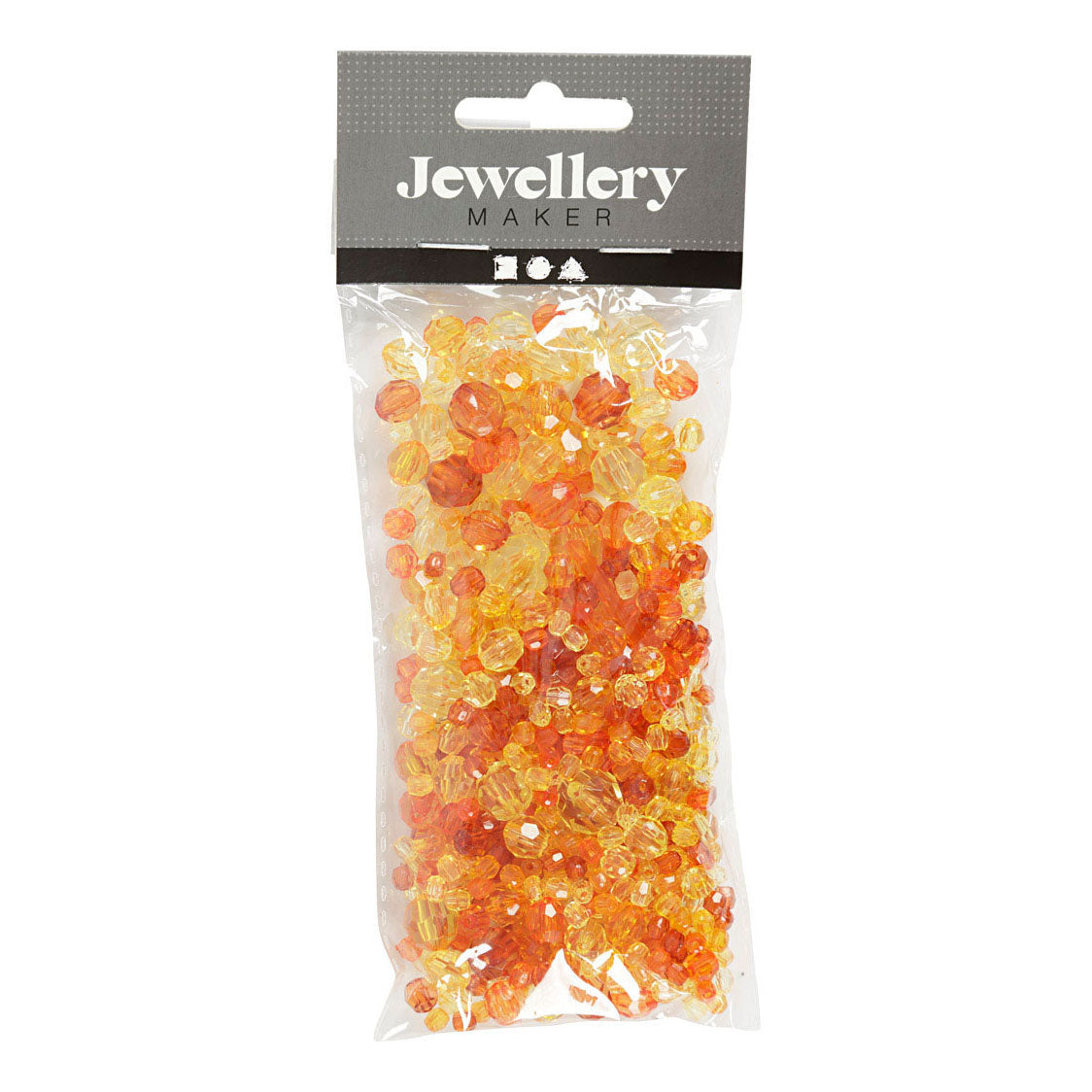 Perles de facettes de la société crétiv mélange jaune, 45 grammes