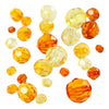 Perles de facettes de la société crétiv mélange jaune, 45 grammes