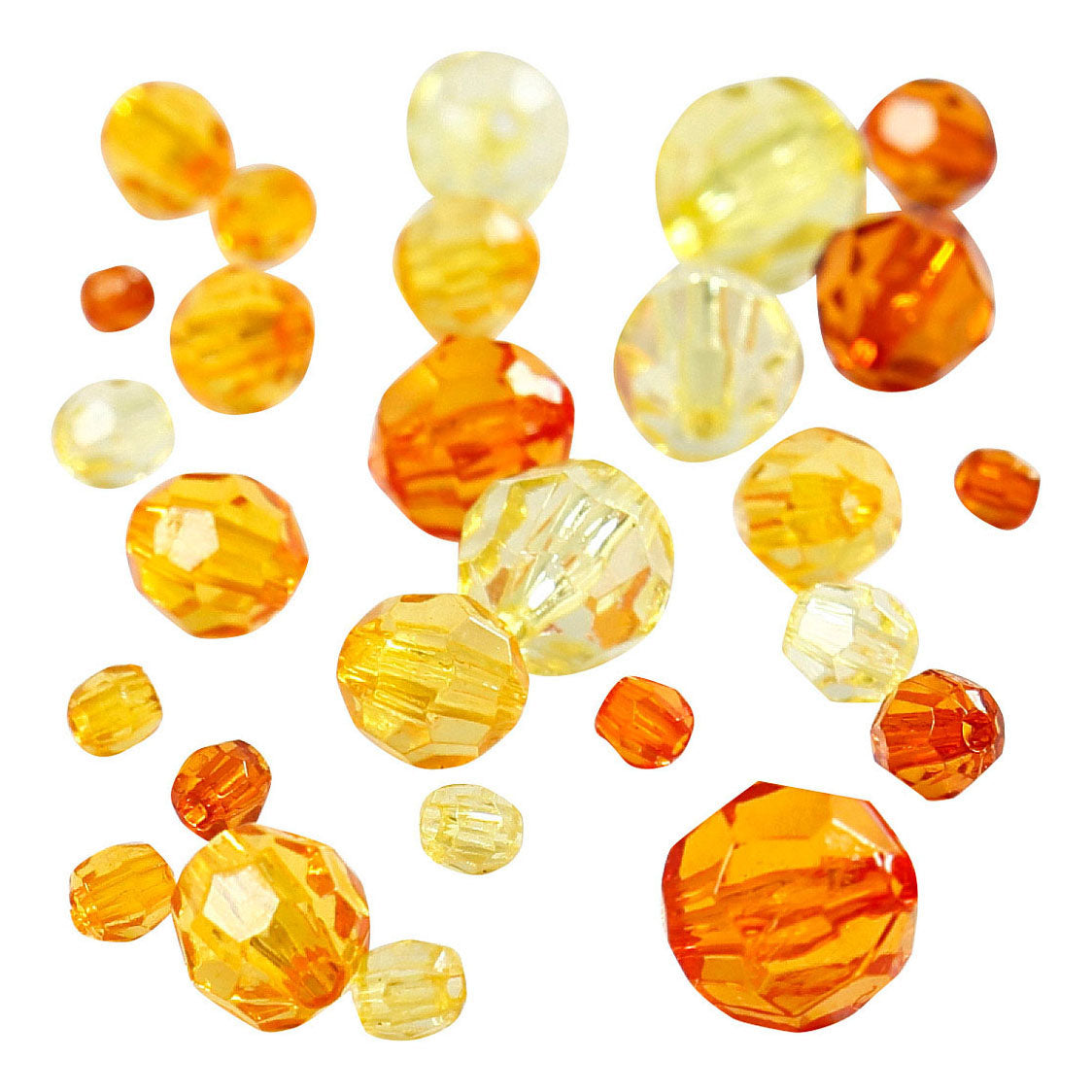 Perles de facettes de la société crétiv mélange jaune, 45 grammes