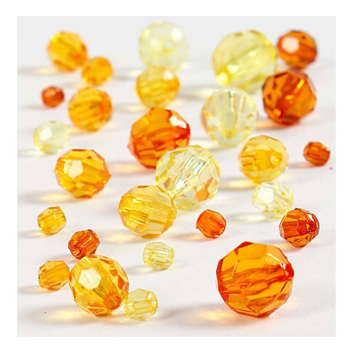 Perles de facettes de la société crétiv mélange jaune, 45 grammes