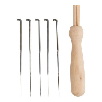 Creativ Company Porte-aiguilles en feutre bois avec 5 aiguilles