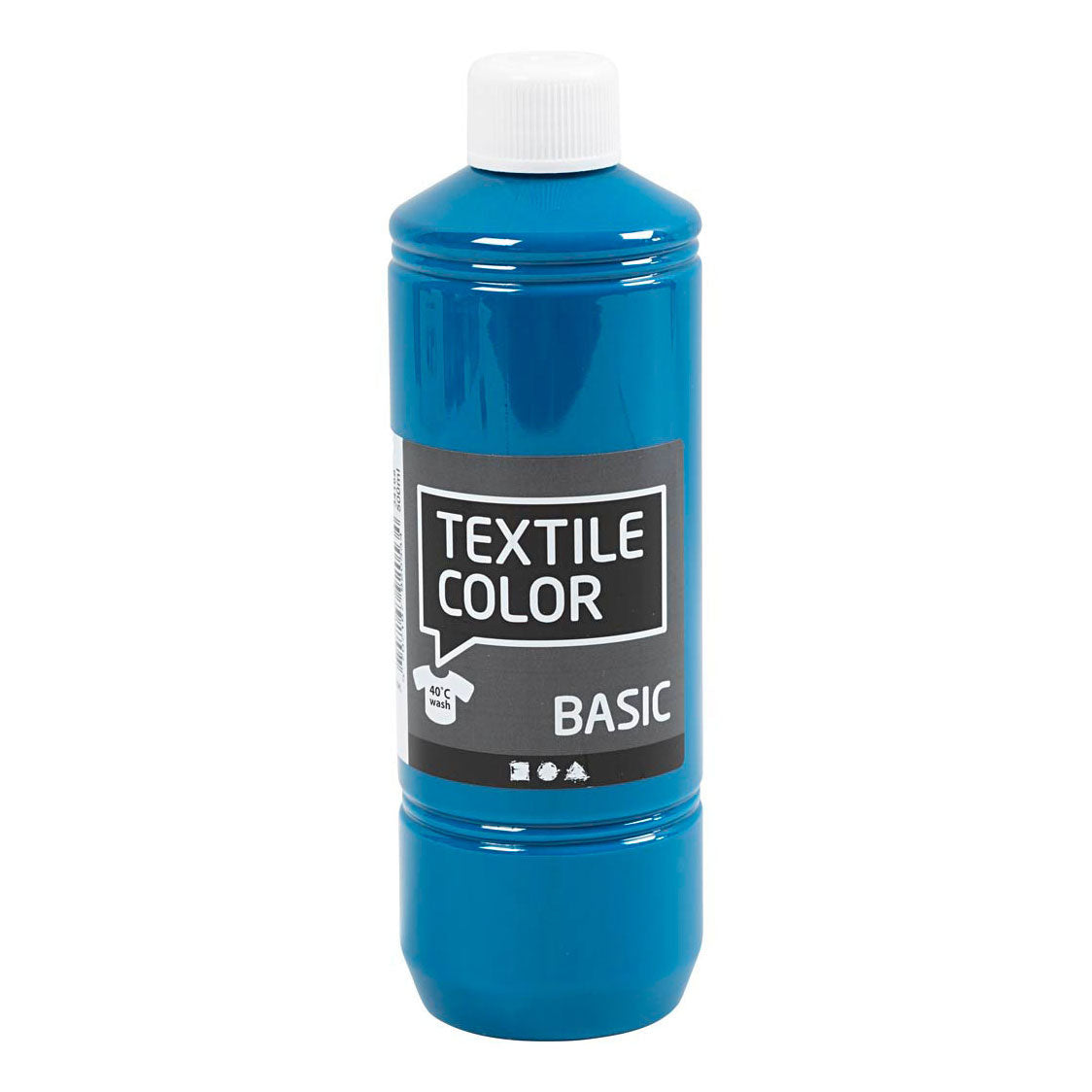 Creativ company peinture textile couleur bleu turquoise, 500ml