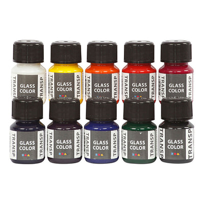 Couriv Company Couleur en verre transparent couleur de peinture en verre, 10x30 ml