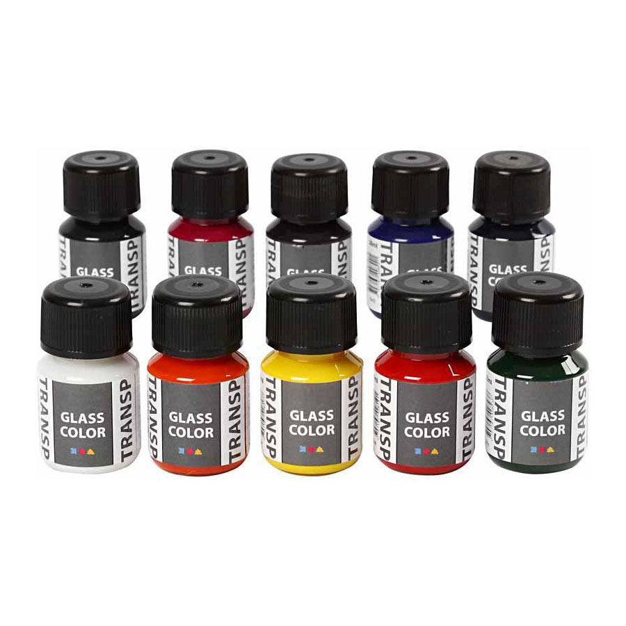 Couriv Company Couleur en verre transparent couleur de peinture en verre, 10x30 ml