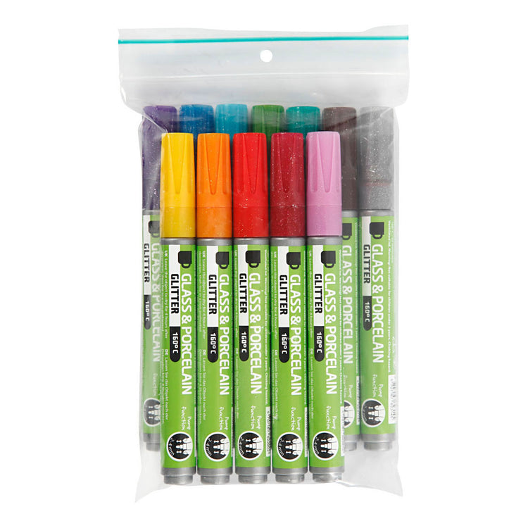 Creativ Company Glasen Porcelain States Color Glitter, 12st.