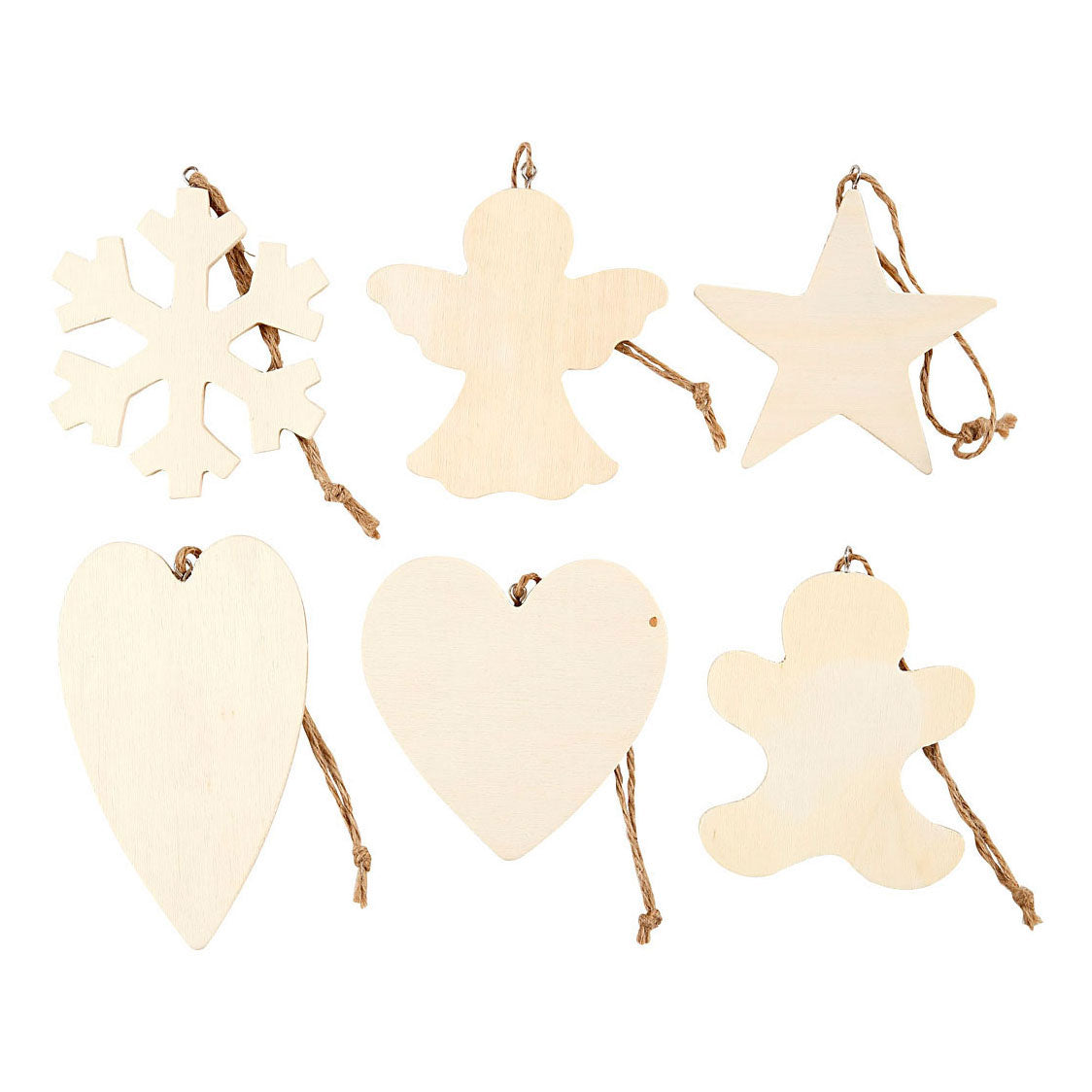 Creativ Company Wooden Ornement Christmas Thea plames, 90st.