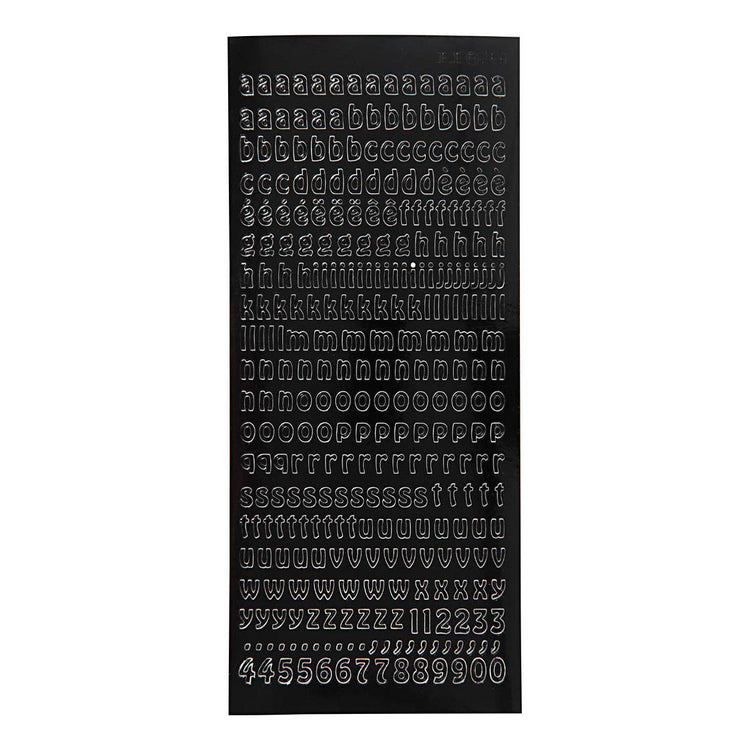 Creativ Company Stickers Small Letters Small Black, 1 Feuille