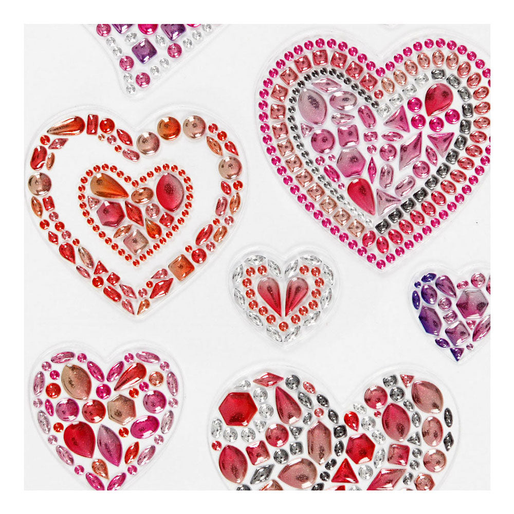 Creativ Company Diamant Stickers Harten, 1 feuille