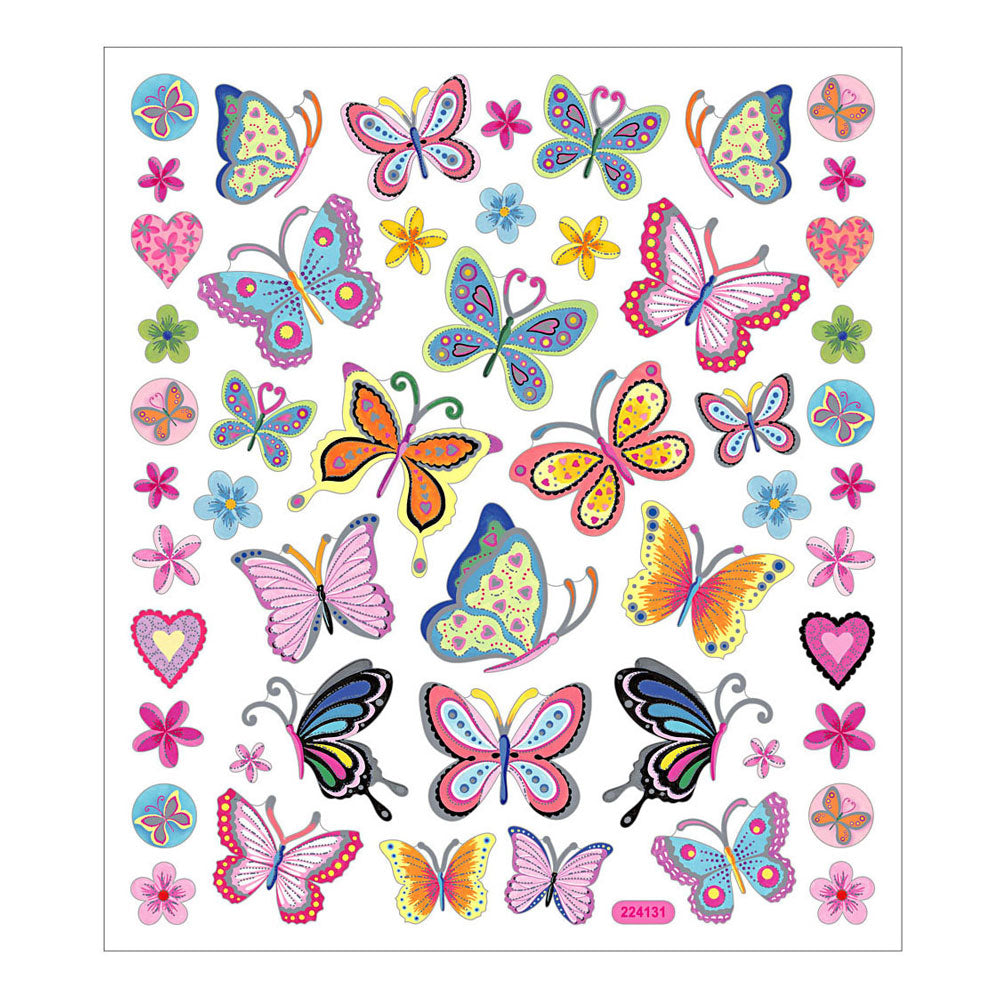 Creativ Company Stickers Fleurs et papillons, 1 feuille