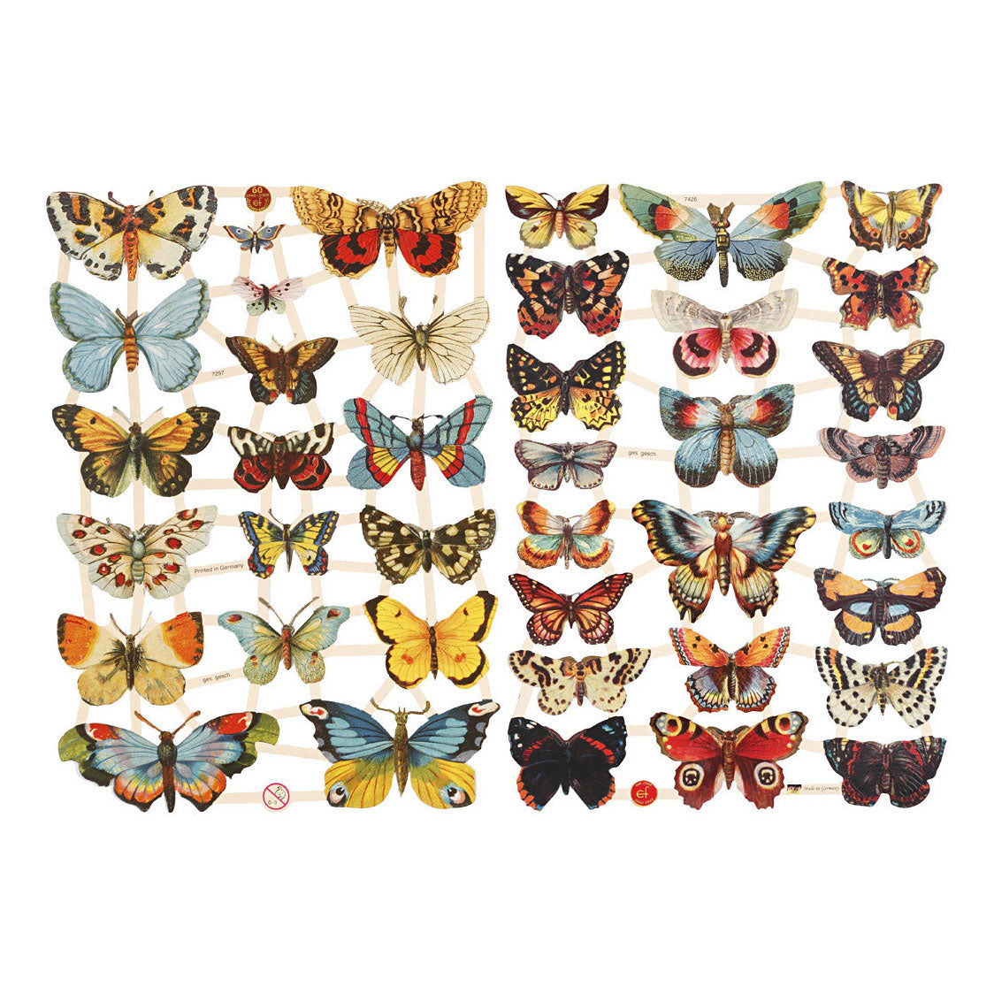 Creativ Company Vintage Pictures papillons, 2 feuilles