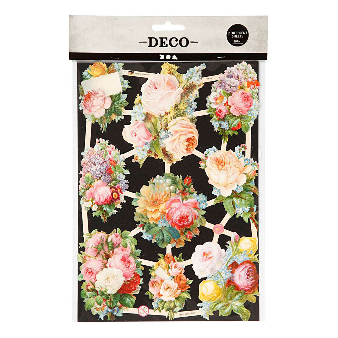 Creativ Company Vintage Pictures Roses, 2 feuilles