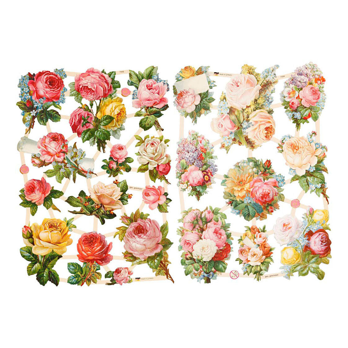 Creativ Company Vintage Pictures Roses, 2 feuilles