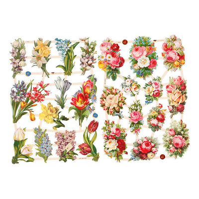 Creativ Company Pictures vintage Fleurs de printemps, 2 feuilles