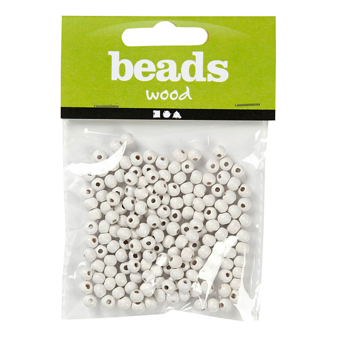 Creativ Company Perles en bois blanches, 150pcs.
