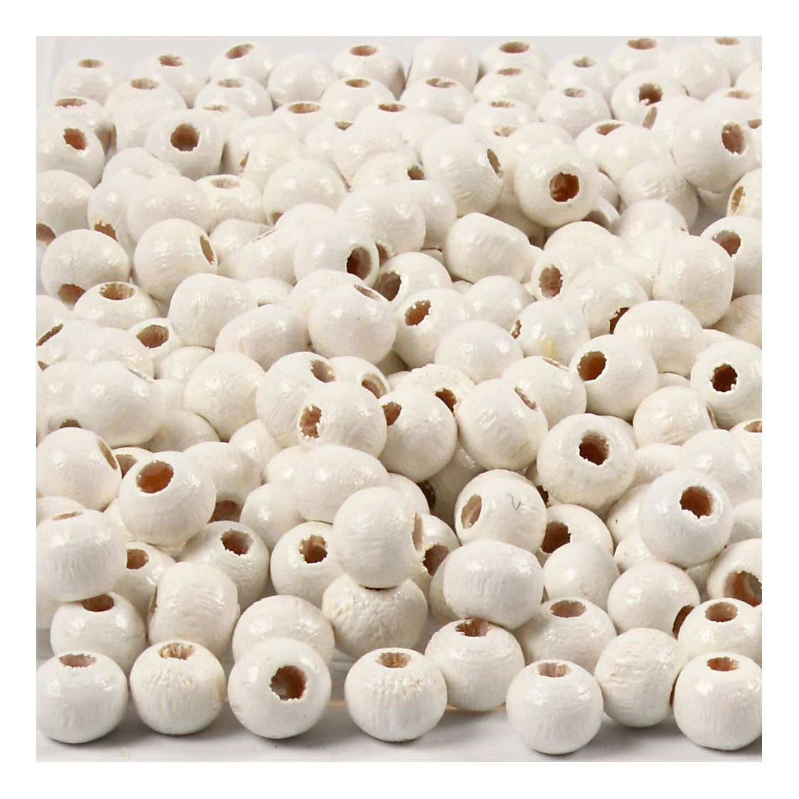 Creativ Company Perles en bois blanches, 150pcs.
