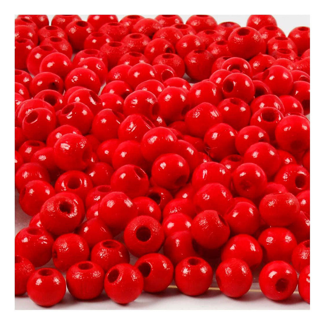 Creativ Company Wooden Beads Red, 150e.