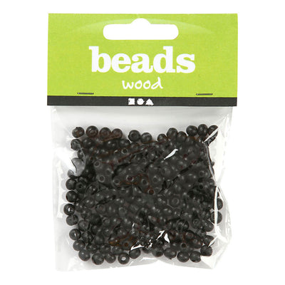 Creativ Company Wooden Beads Black, 150e.