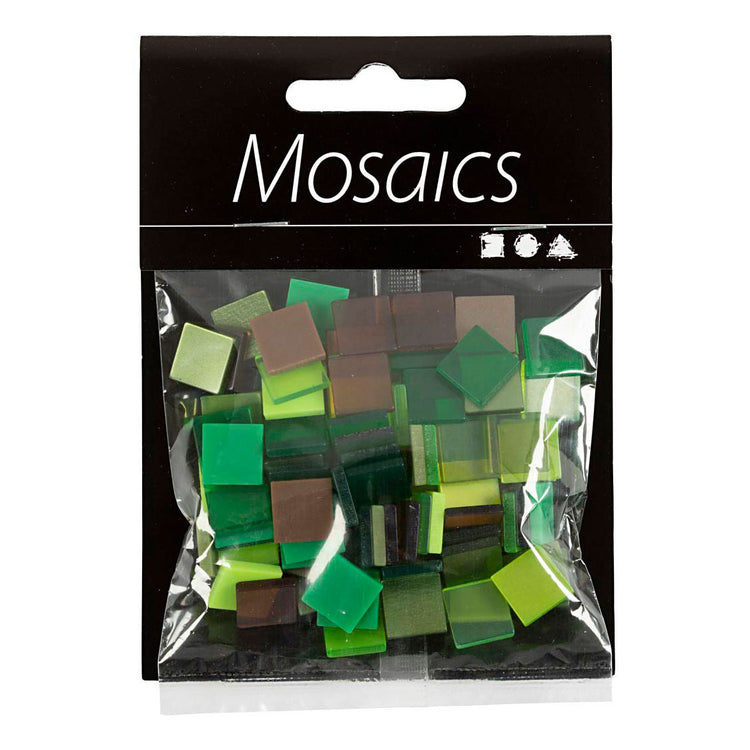 Creativ Company Mini Mosaic Green Glitter 10x10mm, 25 grammes