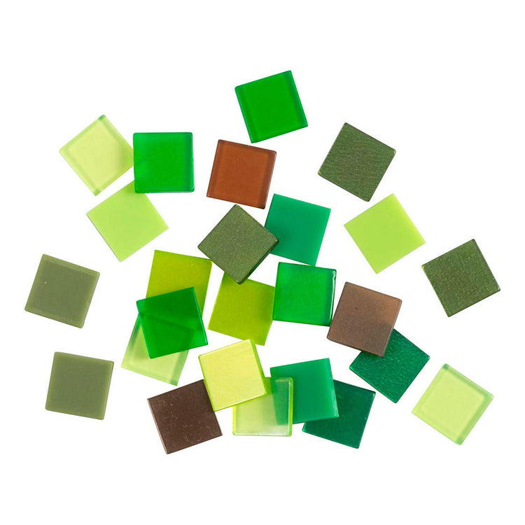 Creativ Company Mini Mosaic Green Glitter 10x10mm, 25 grammes