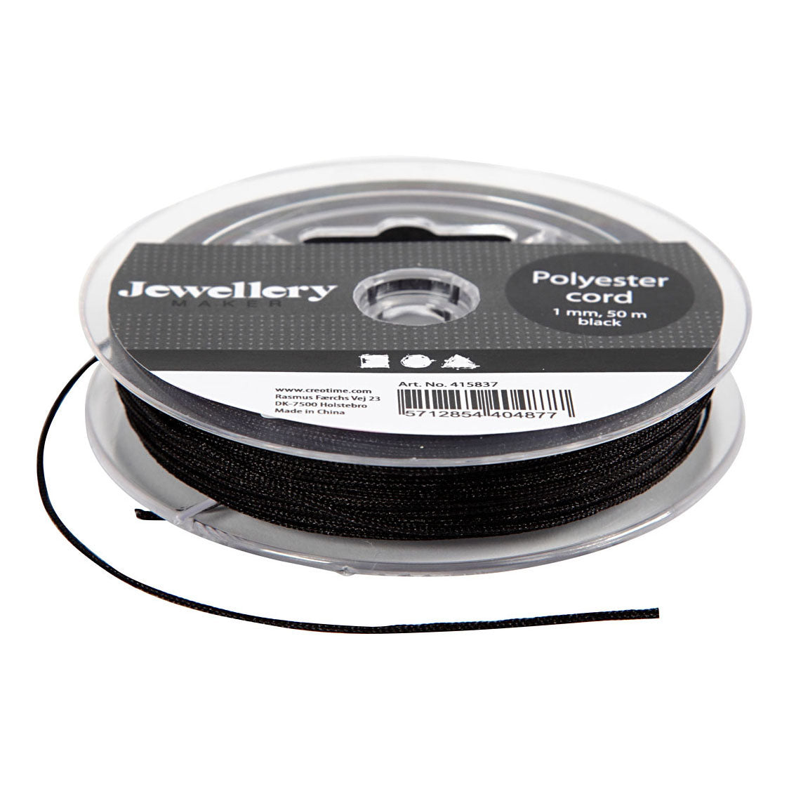 Crétiv Company Polyester Cord Black, 50m