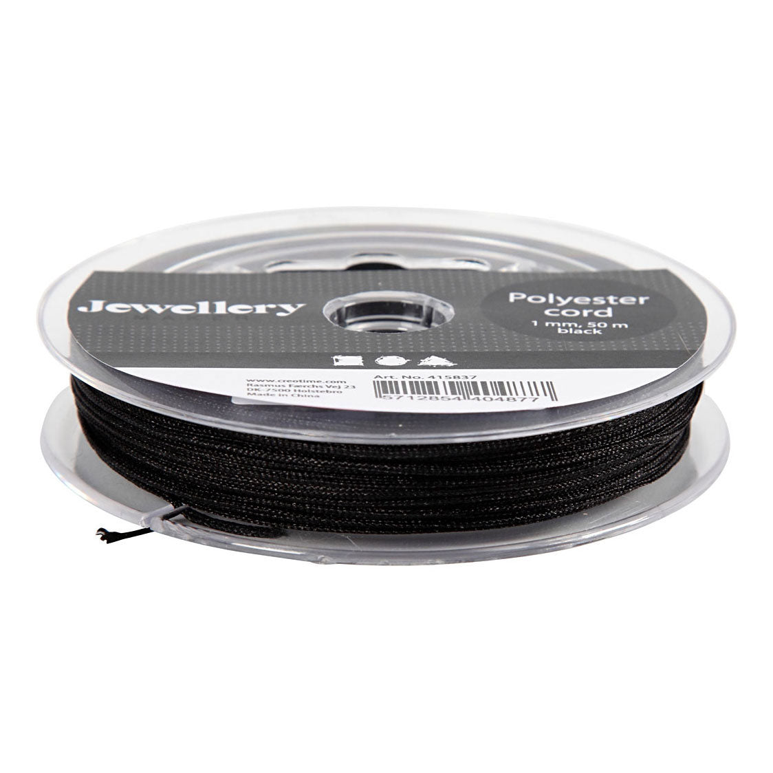 Crétiv Company Polyester Cord Black, 50m